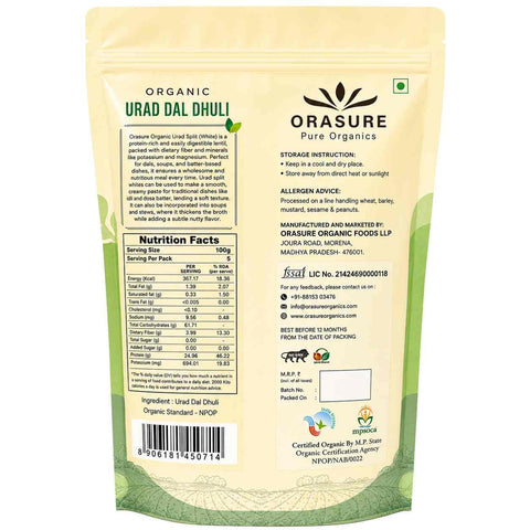 Orasure Organics Urad Split (White)