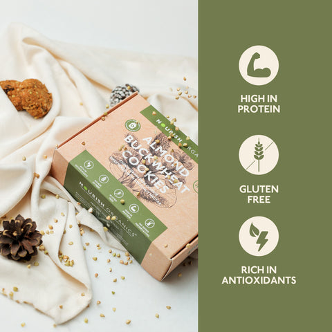 Nourish Organics Almond Buckwheat Cookies (Pack Of 5x2) - Gluten Free