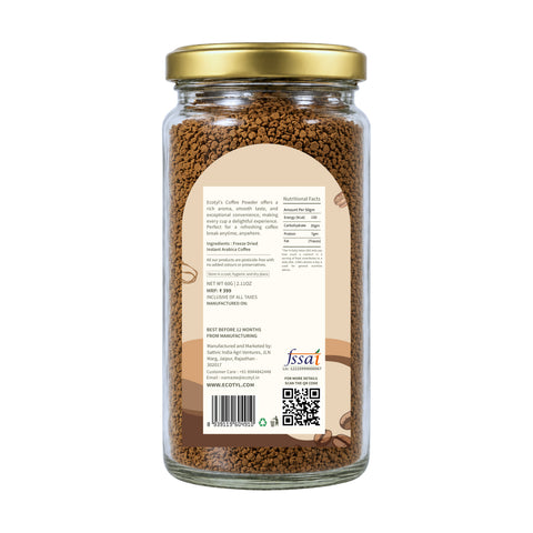 Ecotyl Instant Coffee Powder | Arabica Coffee | Freeze Dried  | 60g