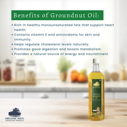 Organic Soul Organic Cold Pressed Groundnut Oil (Kachi Ghani) | 1 L