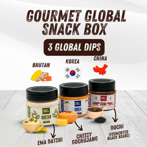 Eat Atlas Gourmet 3 Dips Combo – Bhutan Ema Datshi, Korea Gochujang, Sichaun Black Bean (100 gms each)