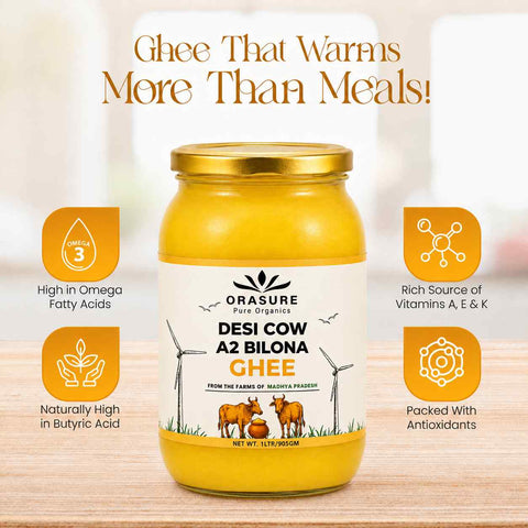 Orasure Organics A2 Desi Cow Ghee 1L