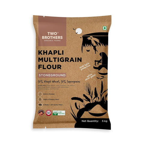 Khapli Multigrain Atta (5kg)| 8 Super Grains Flour Mix | High Fibre & High Protein | Low GI Atta
