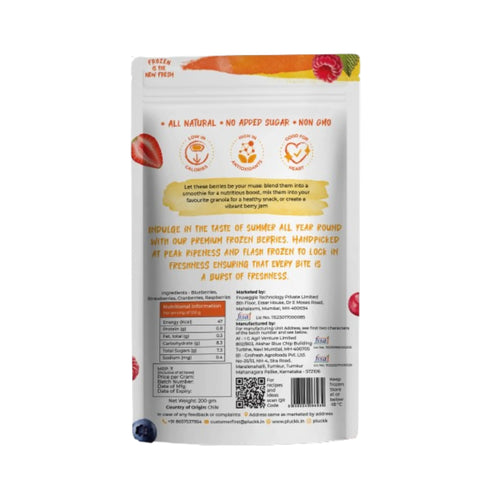 Pluckk Frozen Mixed Berries 200g