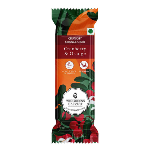 Wingreens Farms Crunchy Granola Bars - Cranberry & Orange (Single)