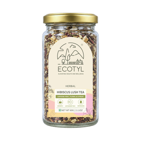 Ecotyl Hibiscus Lush Tea | Rich in Antioxidants | Herbal Tea | 60g