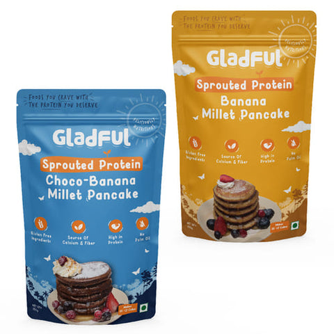 Sprouted Banana & Choco Banana Pancake with Millets Pack Of 2