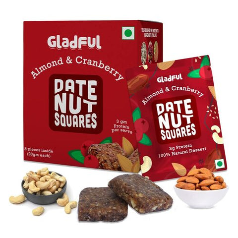 Date Nut Squares - Almond and Cranberry - Pack of 1