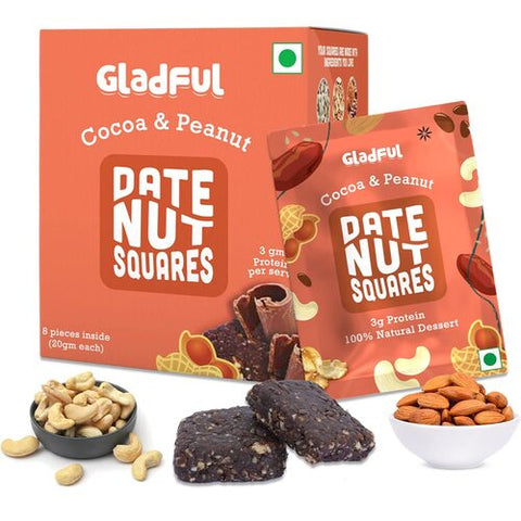 Date Nut Squares - Cocoa and Peanut - Pack of 1